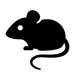 mouse animal black silhouette icon - designs for jungle animals mouse Safaris, wildlife, rainforest, vector on a white transparent.