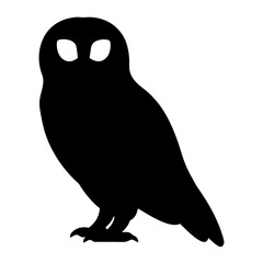 owl animal black silhouette icon - designs for jungle animals owl Safaris, wildlife, rainforest, vector on a white transparent.