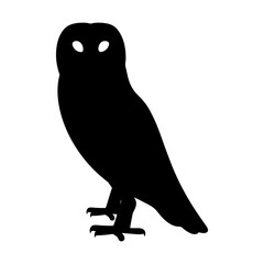 owl animal black silhouette icon - designs for jungle animals owl Safaris, wildlife, rainforest, vector on a white transparent.