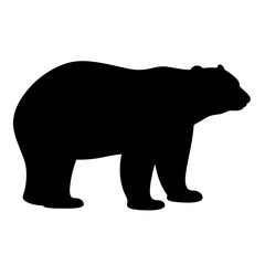 polar bear animal black silhouette icon - designs for jungle animals polar bear Safaris, wildlife, rainforest, vector on a white transparent.