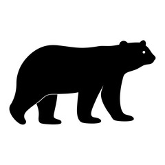 polar bear animal black silhouette icon - designs for jungle animals polar bear Safaris, wildlife, rainforest, vector on a white transparent.