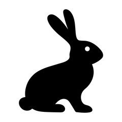 rabbit animal black silhouette icon - designs for jungle animals rabbit Safaris, wildlife, rainforest, vector on a white transparent.