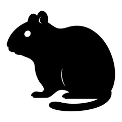 rat animal black silhouette icon - designs for jungle animals rat Safaris, wildlife, rainforest, vector on a white transparent.