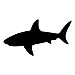 Obraz premium shark animal black silhouette icon - designs for jungle animals shark Safaris, wildlife, rainforest, vector on a white transparent.