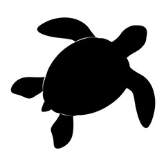sea turtle animal black silhouette icon - designs for jungle animals sea turtle Safaris, wildlife, rainforest, vector on a white transparent.