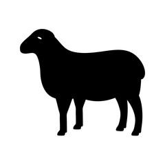 sheep animal black silhouette icon - designs for jungle animals sheep Safaris, wildlife, rainforest, vector on a white transparent.
