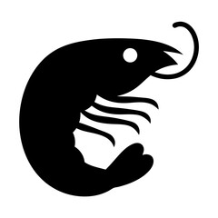 shrimp animal black silhouette icon - designs for jungle animals shrimp Safaris, wildlife, rainforest, vector on a white transparent.