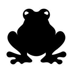 toad animal black silhouette icon - designs for jungle animals toad Safaris, wildlife, rainforest, vector on a white transparent.