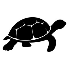 tortoise animal black silhouette icon - designs for jungle animals tortoise Safaris, wildlife, rainforest, vector on a white transparent.