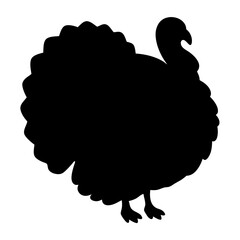 turkey animal black silhouette icon - designs for jungle animals turkey Safaris, wildlife, rainforest, vector on a white transparent.