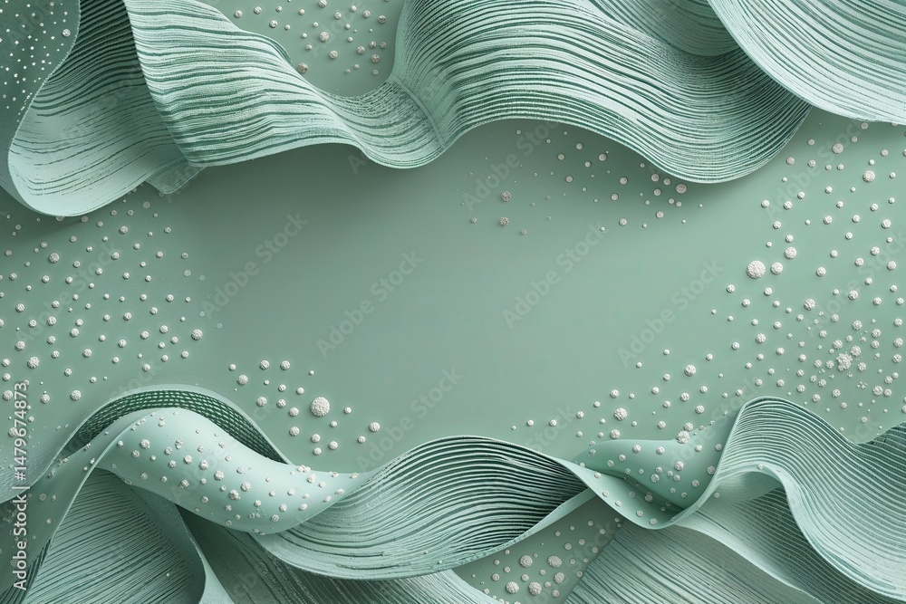 Poster elegant seafoam banner background featuring linear textures and dotted patterns