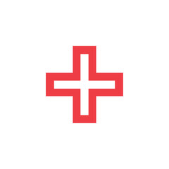 Fototapeta premium hospital building healthcare doctor office vector symbol sign icon illustration vector cross clinic