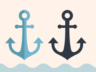 navy icons like anchor, and ship's steering wheel vector illustration