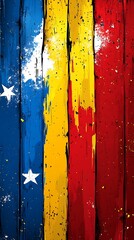 Flag painted on weathered wood planks