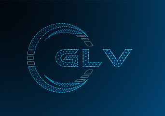 GLV low poly letter logo vector design. GLV lower poly logo design. Low poly logo.