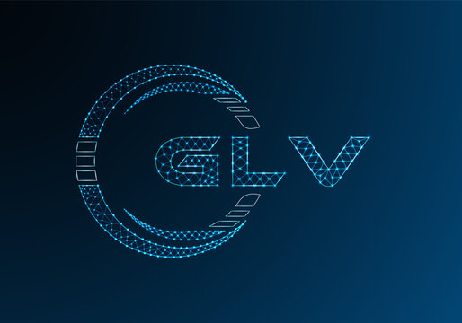 GLV low poly letter logo vector design. GLV lower poly logo design. Low poly logo.