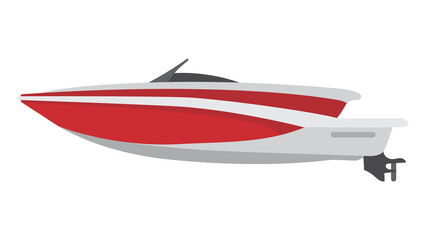 Sleek red and white powerboat design perfect for summer adventures speed thrills freedom