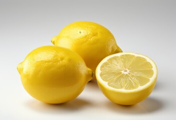 There are three lemons cut in half and one in half