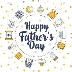 Hand-lettered “Happy Father’s Day” with stylish decorations and calligraphy. Perfect for greeting cards, posters, social media, and celebration designs honoring dads.