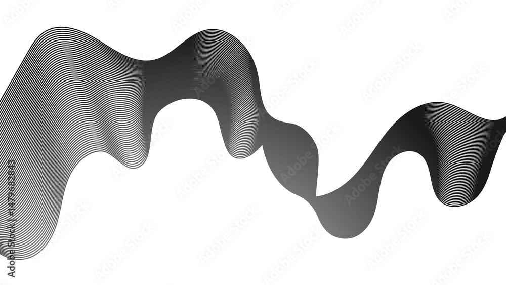 Poster abstract backdrop with grey wave gradient lines