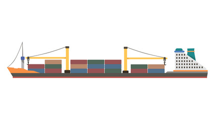 Powerful cargo ship transporting goods across oceans global trade visualized
