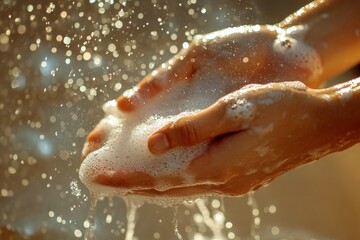 Hand Holding Soap Bubbles Underwater - Vibrant and Beautiful Imagery
