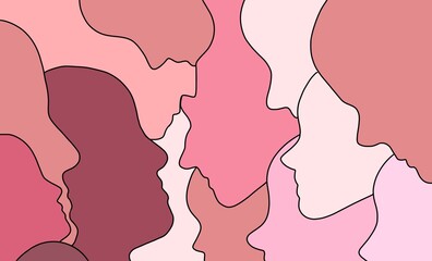 diversity of people illustration of group of people  woman , men, boys 