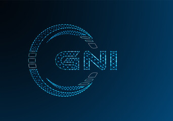 Obraz premium GNI low poly letter logo vector design. GNI lower poly logo design. Low poly logo.