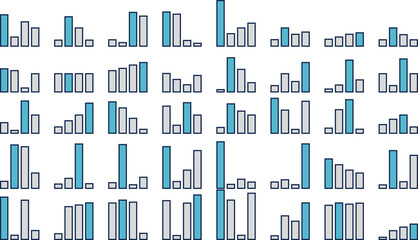 棒グラフのグラフィック素材イラストセット