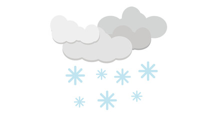 Winter wonderland magic snowflakes falling from fluffy clouds a serene snowy scene