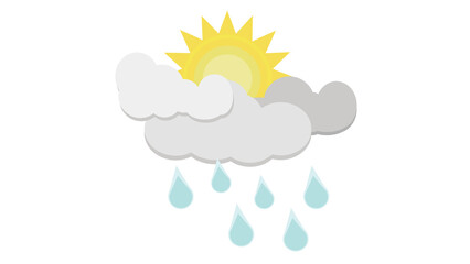 Sunny Showers Delightful Rain Cloud Art Vibrant Colors Perfect Weather Icon