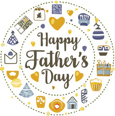 Hand-lettered “Happy Father’s Day” with stylish decorations and calligraphy. Perfect for greeting cards, posters, social media, and celebration designs honoring dads.