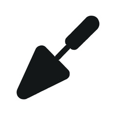 左官用こてのシルエットアイコン、建築やDIY作業向け