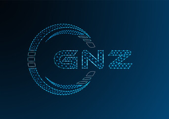 GNZ low poly letter logo vector design. GNZ lower poly logo design. Low poly logo.