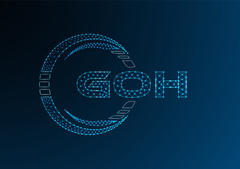 Naklejka premium GOH low poly letter logo vector design. GOH lower poly logo design. Low poly logo.