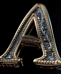 Obraz premium 3D metal font, metallic text, steel lettering, chrome font, silver text, iron letters, aluminum typography, gold 3D font, brushed metal text, shiny metal letters, polished steel font, 3D chrome letter