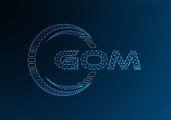 GOM low poly letter logo vector design. GOM lower poly logo design. Low poly logo.