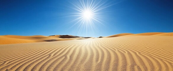 Naklejka premium Vast desert landscape under a brilliant sun