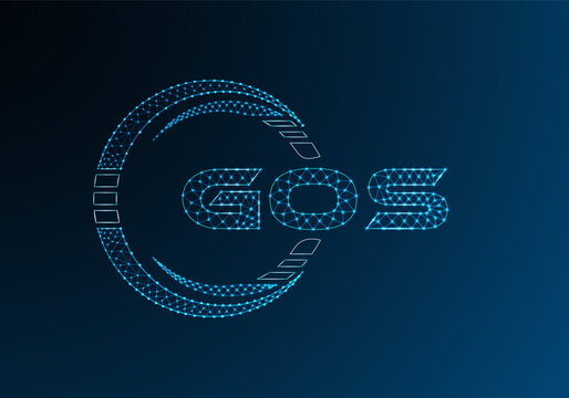 GOS low poly letter logo vector design. GOS lower poly logo design. Low poly logo.
