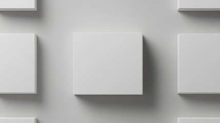 Fototapeta premium The template for your design could be the mockup of a blank white box set against a grey background.