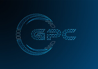 GPC low poly letter logo vector design. GPC lower poly logo design. Low poly logo.