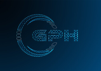 GPH low poly letter logo vector design. GPH lower poly logo design. Low poly logo.