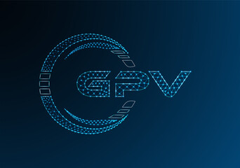 GPV low poly letter logo vector design. GPV lower poly logo design. Low poly logo.