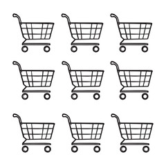 Minimalist shopping cart vector for e commerce design