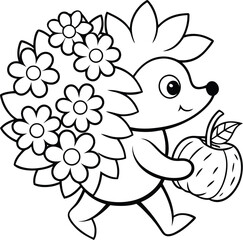 Smiling Baby Elephant Holding Balloon coloring page