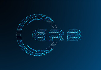 GRB low poly letter logo vector design. GRB lower poly logo design. Low poly logo.