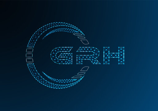 GRH low poly letter logo vector design. GRH lower poly logo design. Low poly logo.