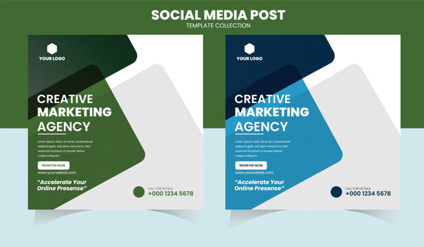 Creative marketing corporate social media and agency banner or instagram post template