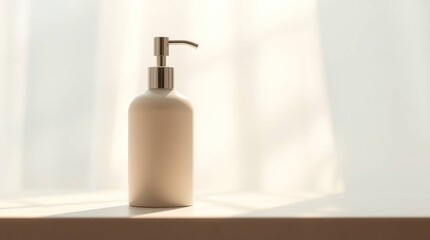 Obraz premium White Lotion Dispenser Sunlight.