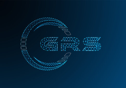 GRS low poly letter logo vector design. GRS lower poly logo design. Low poly logo.